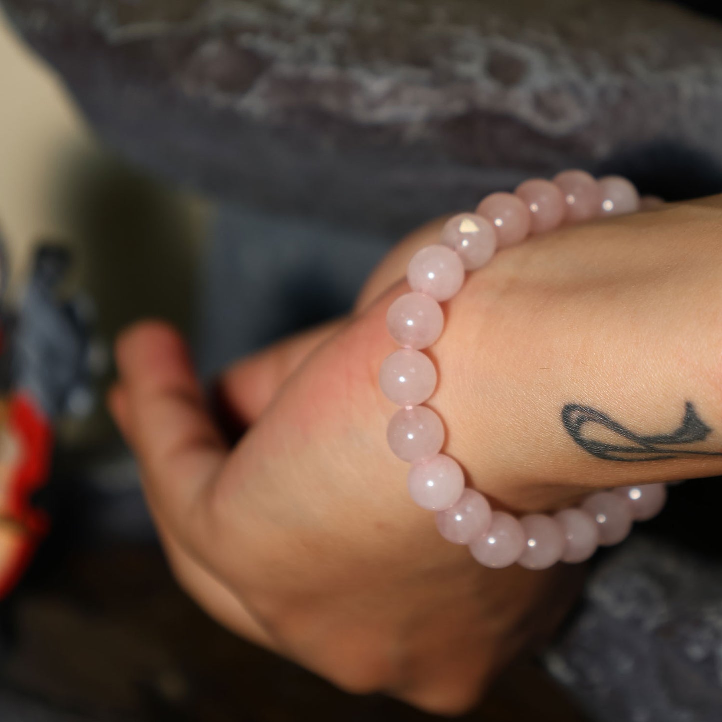 Rose quartz Bracelet For Unconditional Love-(8mm)