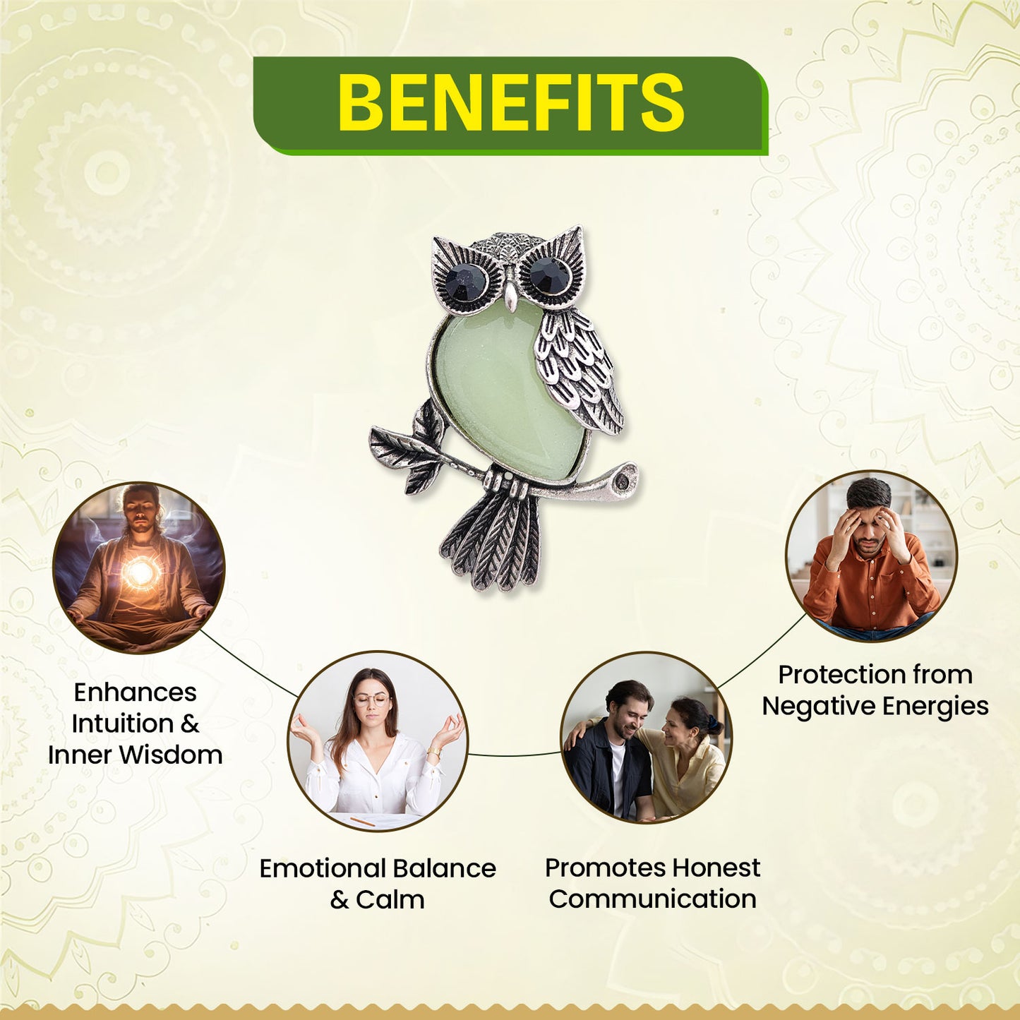 Amazonite Owl Pendant