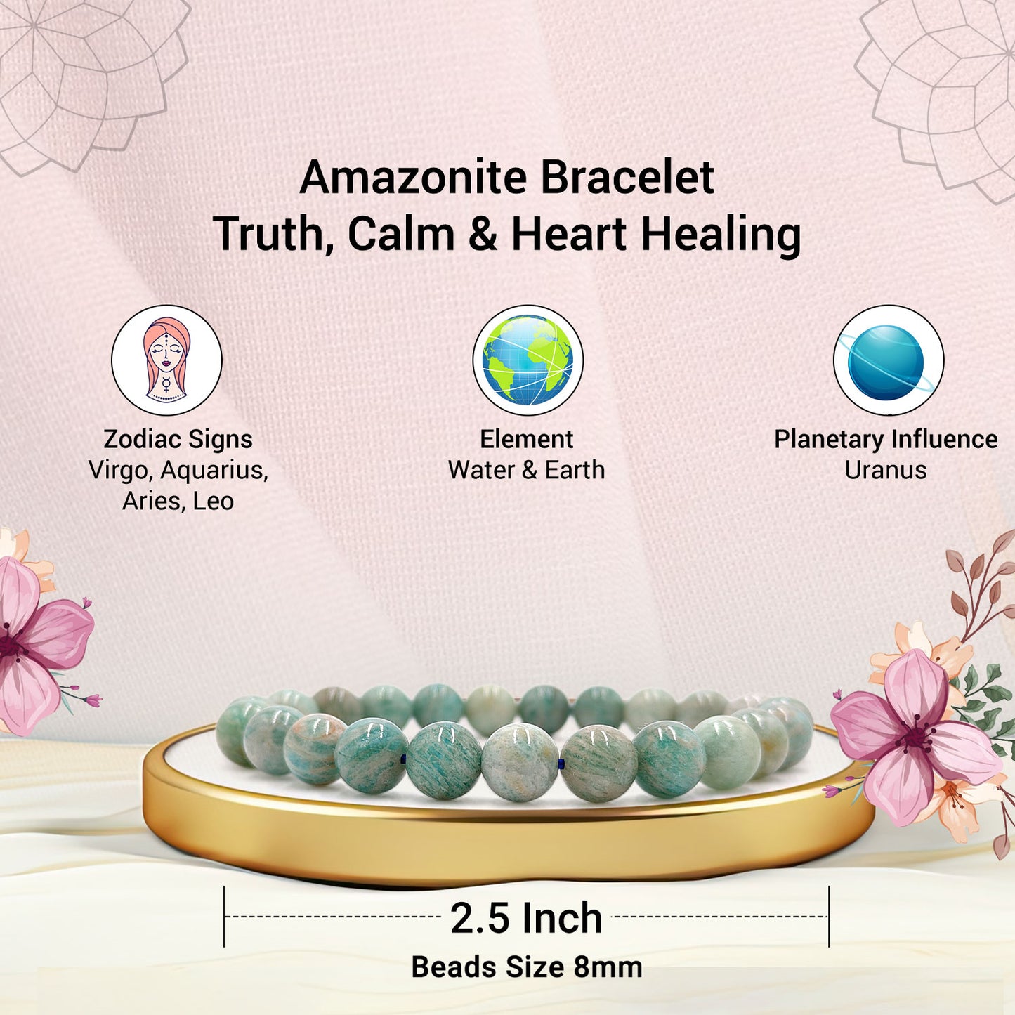 Amazonite Bracelet For Mental Clarity-8mm