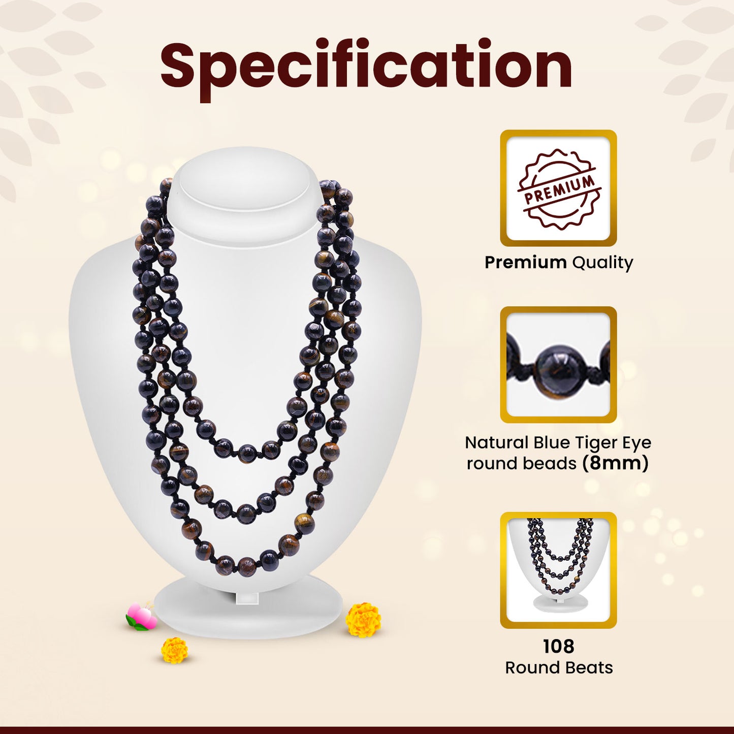 Blue Tiger Eye Mala