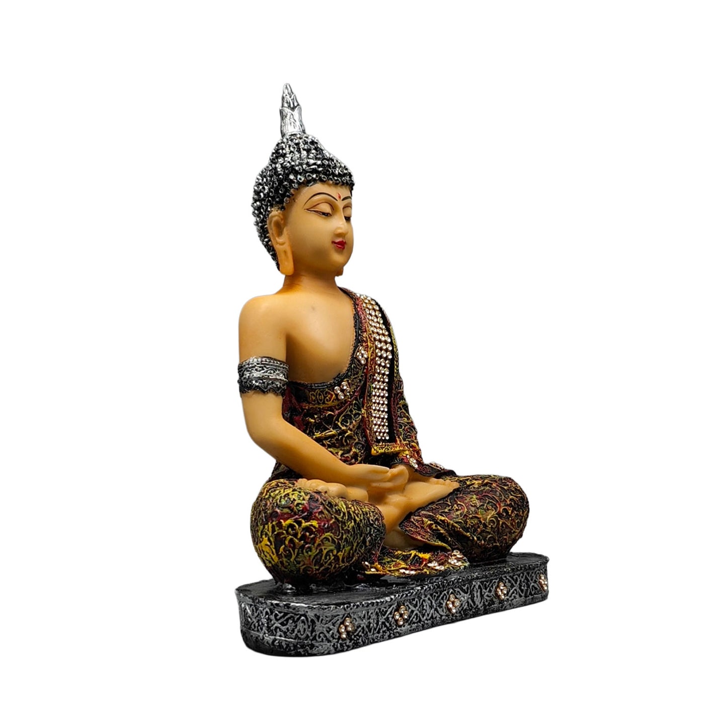 Golden Meditating Lord Buddha Idol for Home Decor Living Room Office
