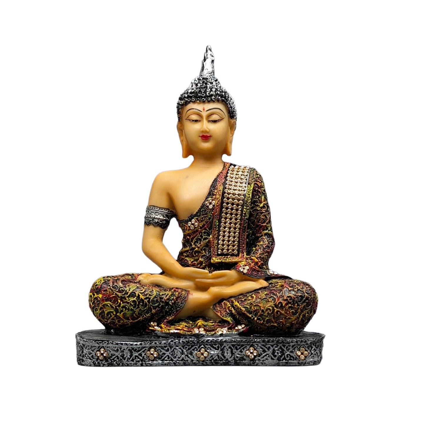 Golden Meditating Lord Buddha Idol for Home Decor Living Room Office