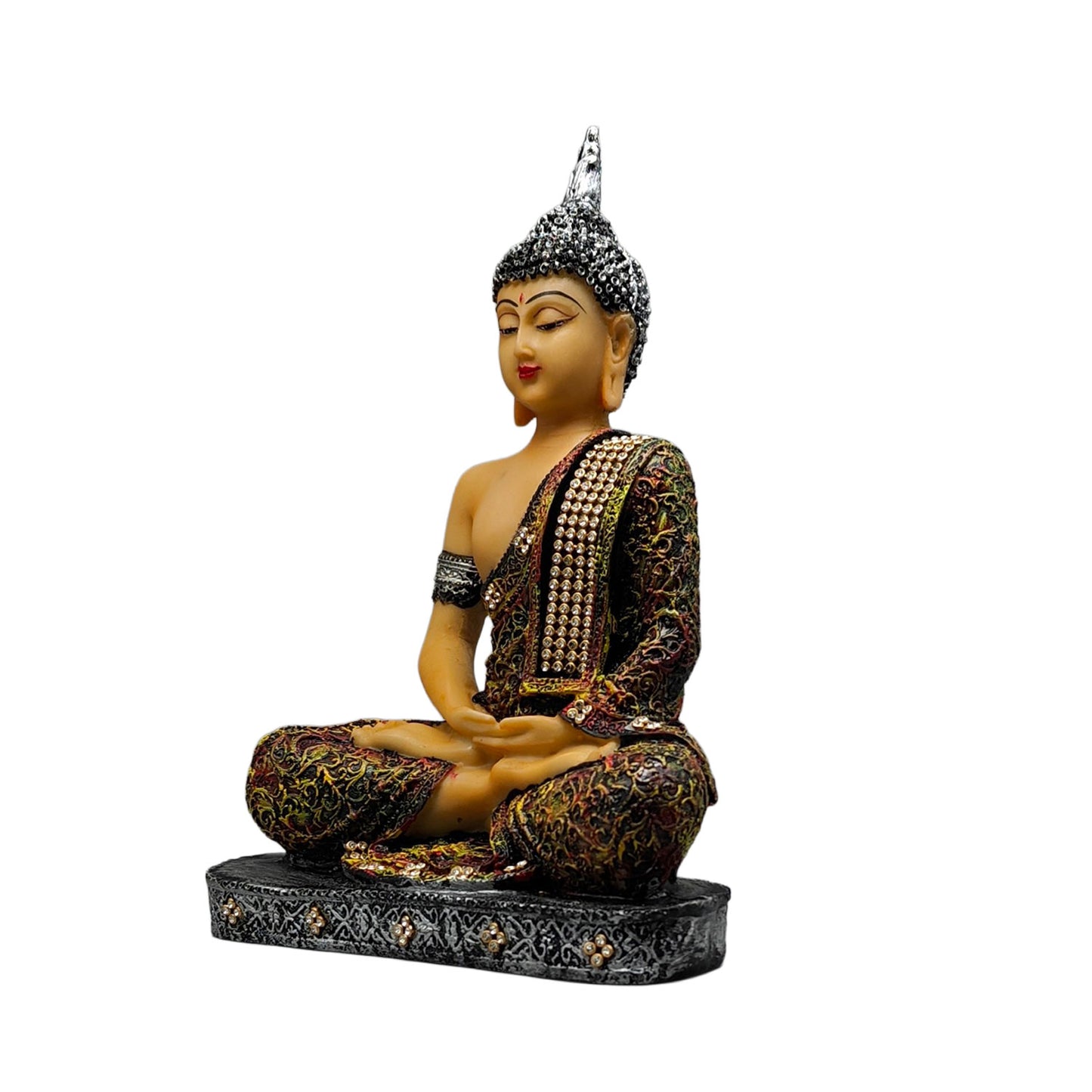 Golden Meditating Lord Buddha Idol for Home Decor Living Room Office