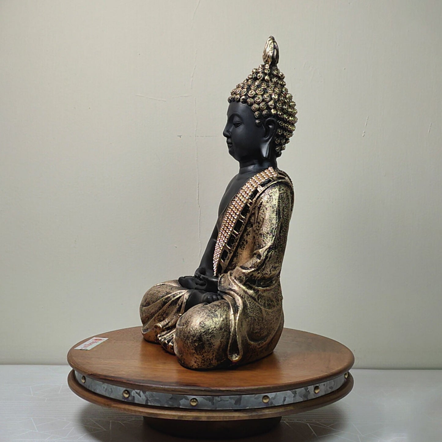 Meditating Gold Lord Buddha Idol 11 inch