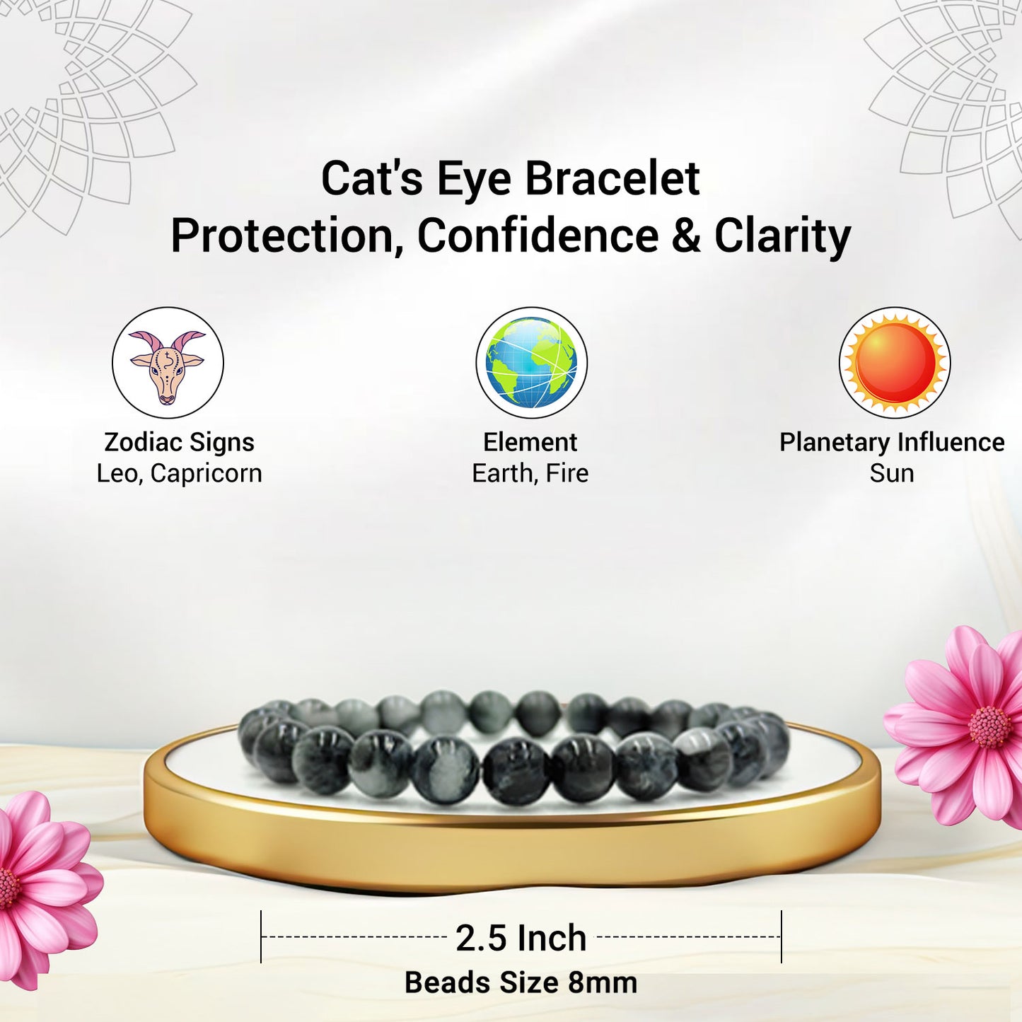 Cats Eye Bracelet For Promoting Mobility-(8mm)