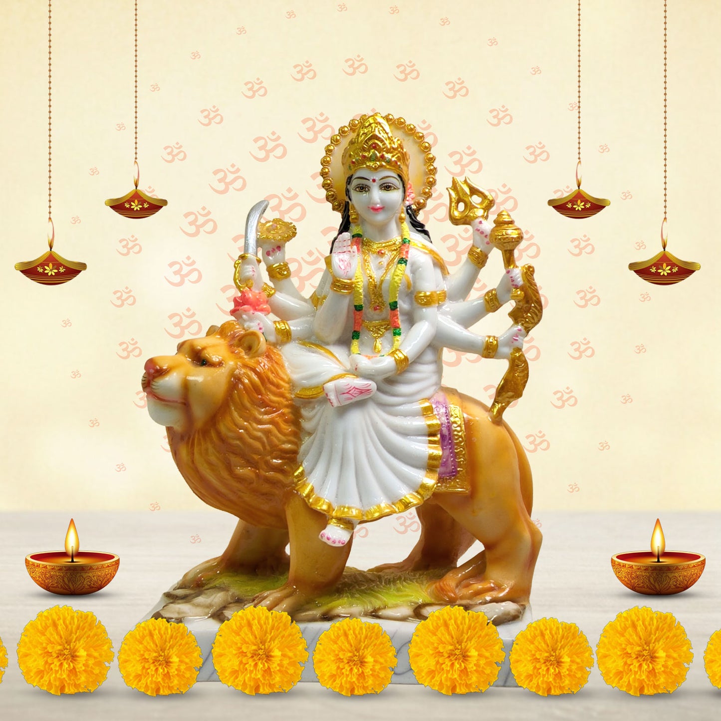 Divine Durga Mata Idol -Marble Dust