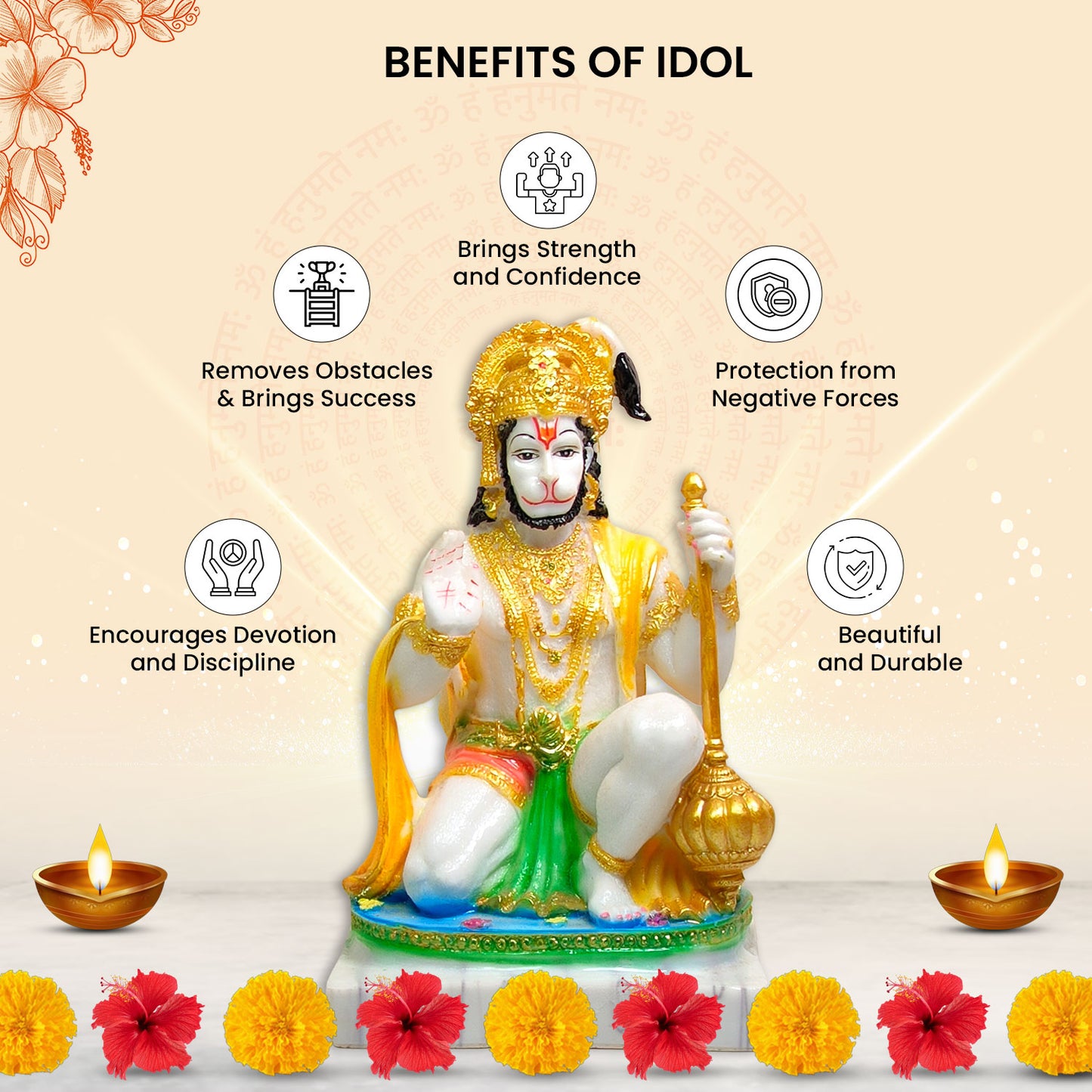 Divine Hanuman Ji Idol -Marble Dust