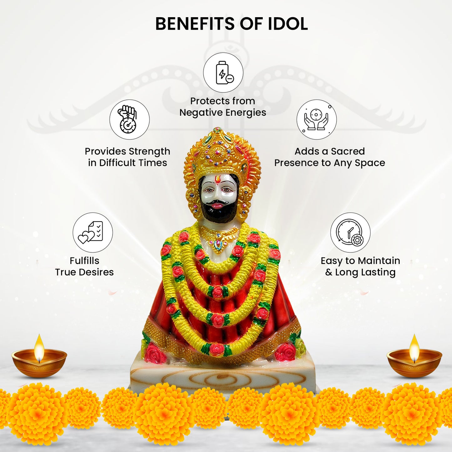 Divine Khatu Shayam Idol -Marble Dust