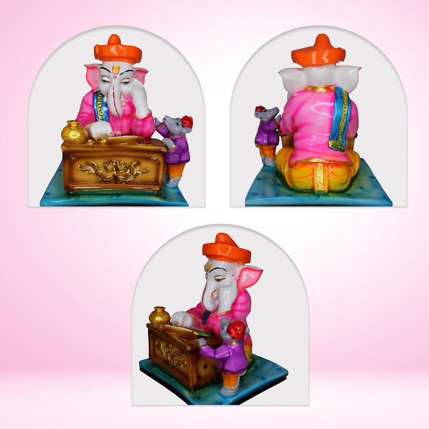 Divine Munshi Ganesh Idol -Marble Dust