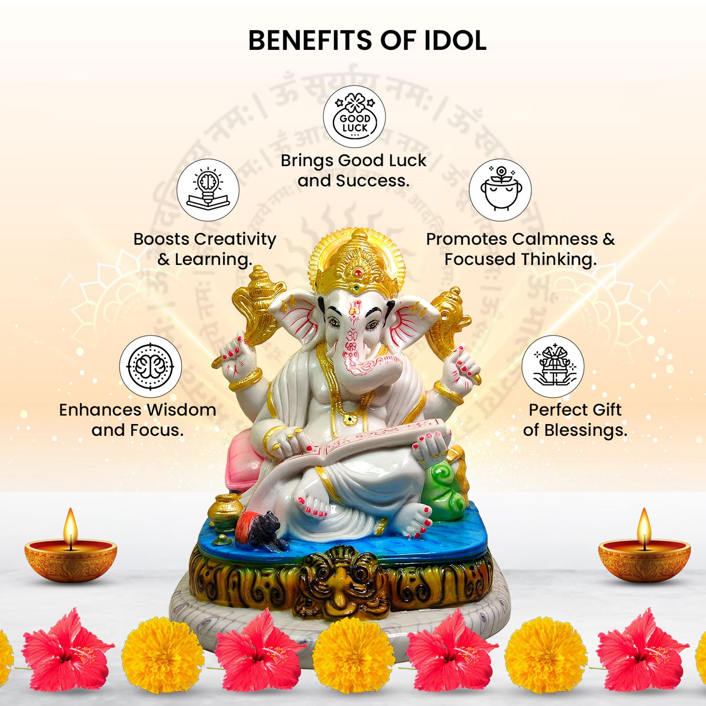 Divine Munshi Ganesh Idol (Big Size)