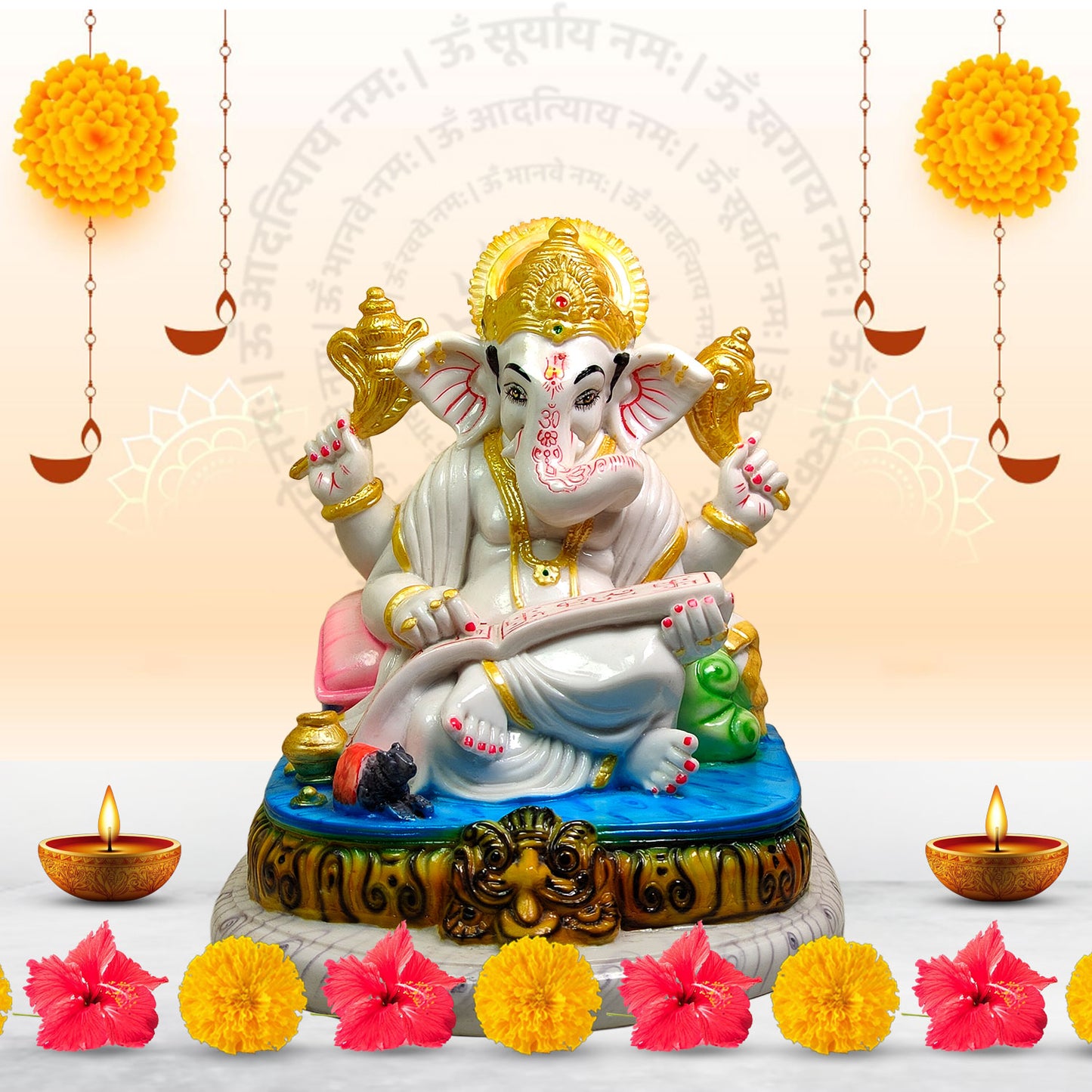 Divine Munshi Ganesh Idol (Big Size)