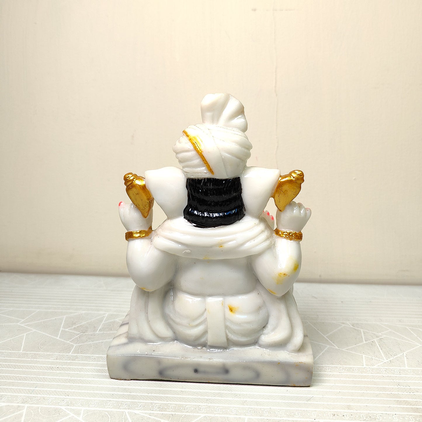 Divine Pagdi Ganesh Idol -Marble Dust