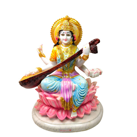Divine Saraswati Mata Idol -Marble Dust