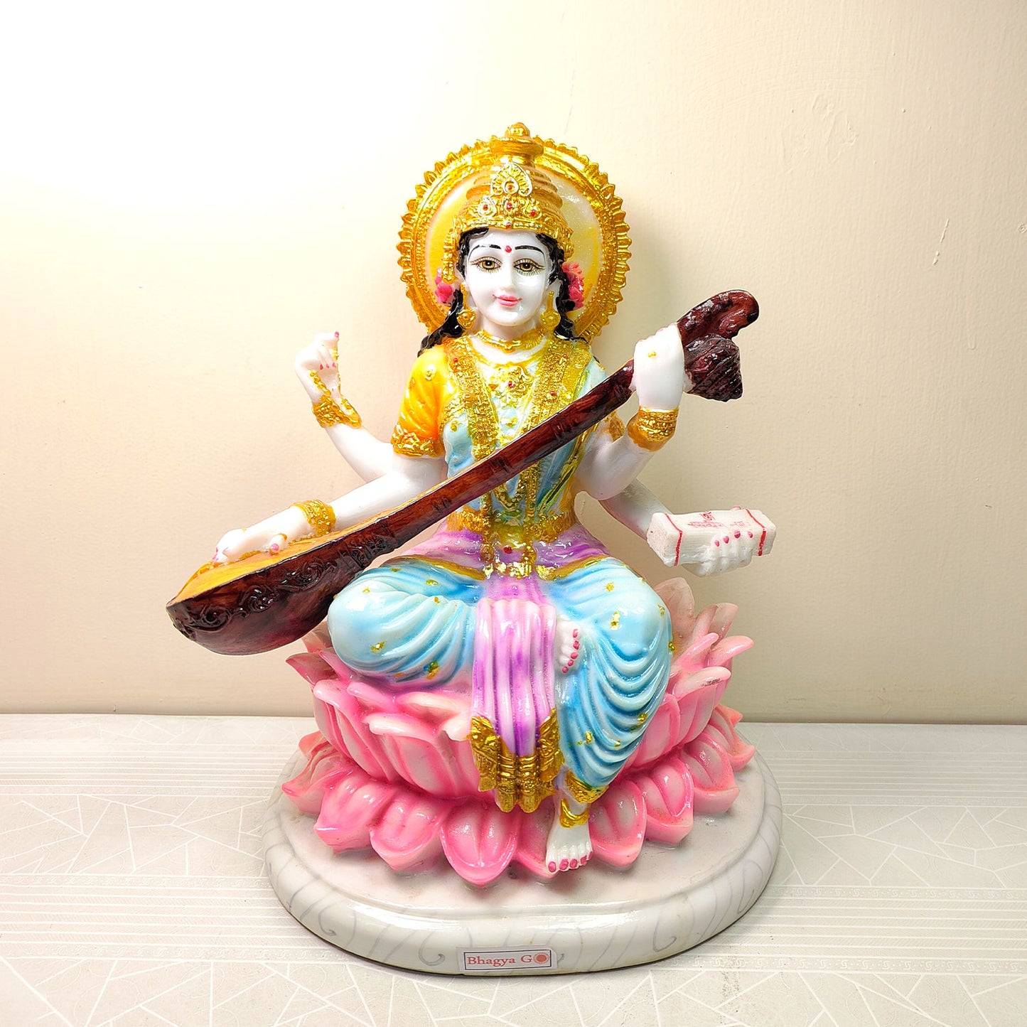 Divine Saraswati Mata Idol -Marble Dust