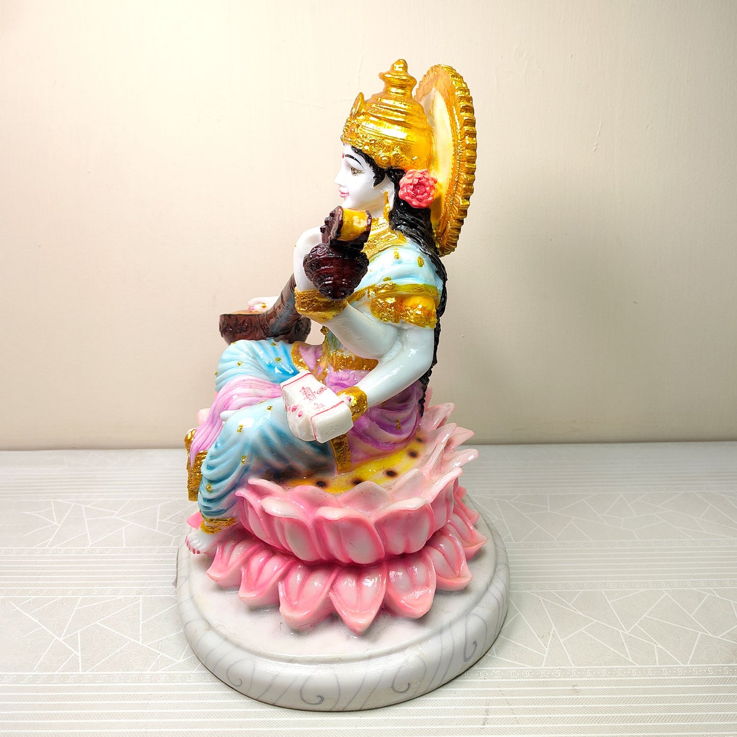 Divine Saraswati Mata Idol -Marble Dust
