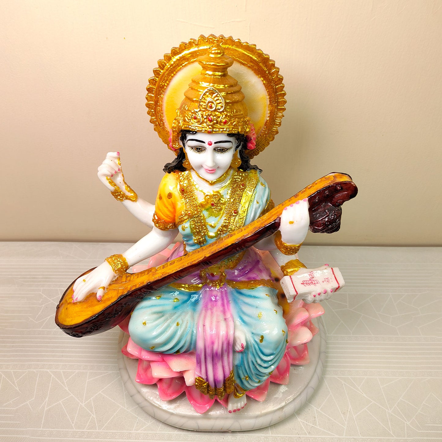 Divine Saraswati Mata Idol -Marble Dust