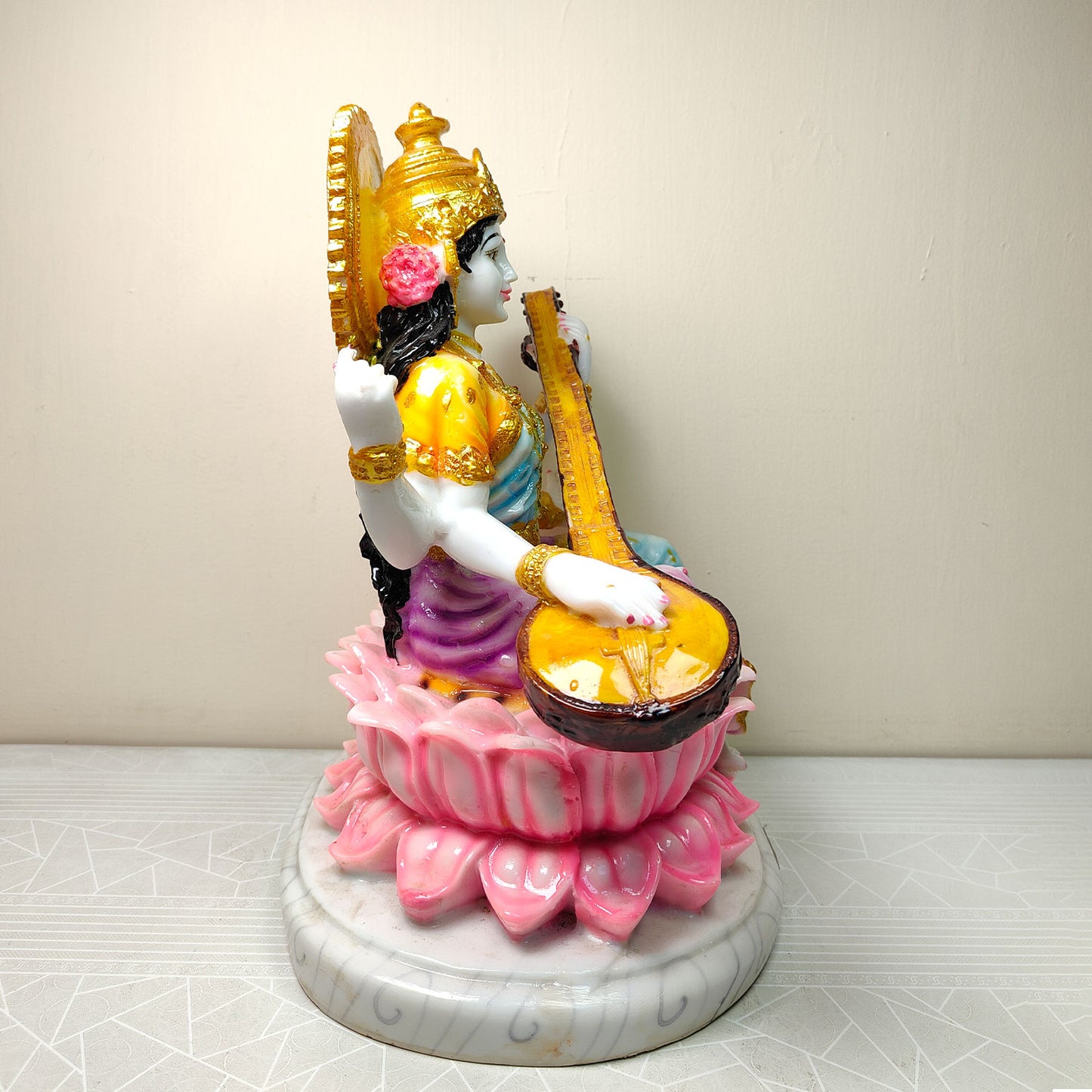 Divine Saraswati Mata Idol -Marble Dust