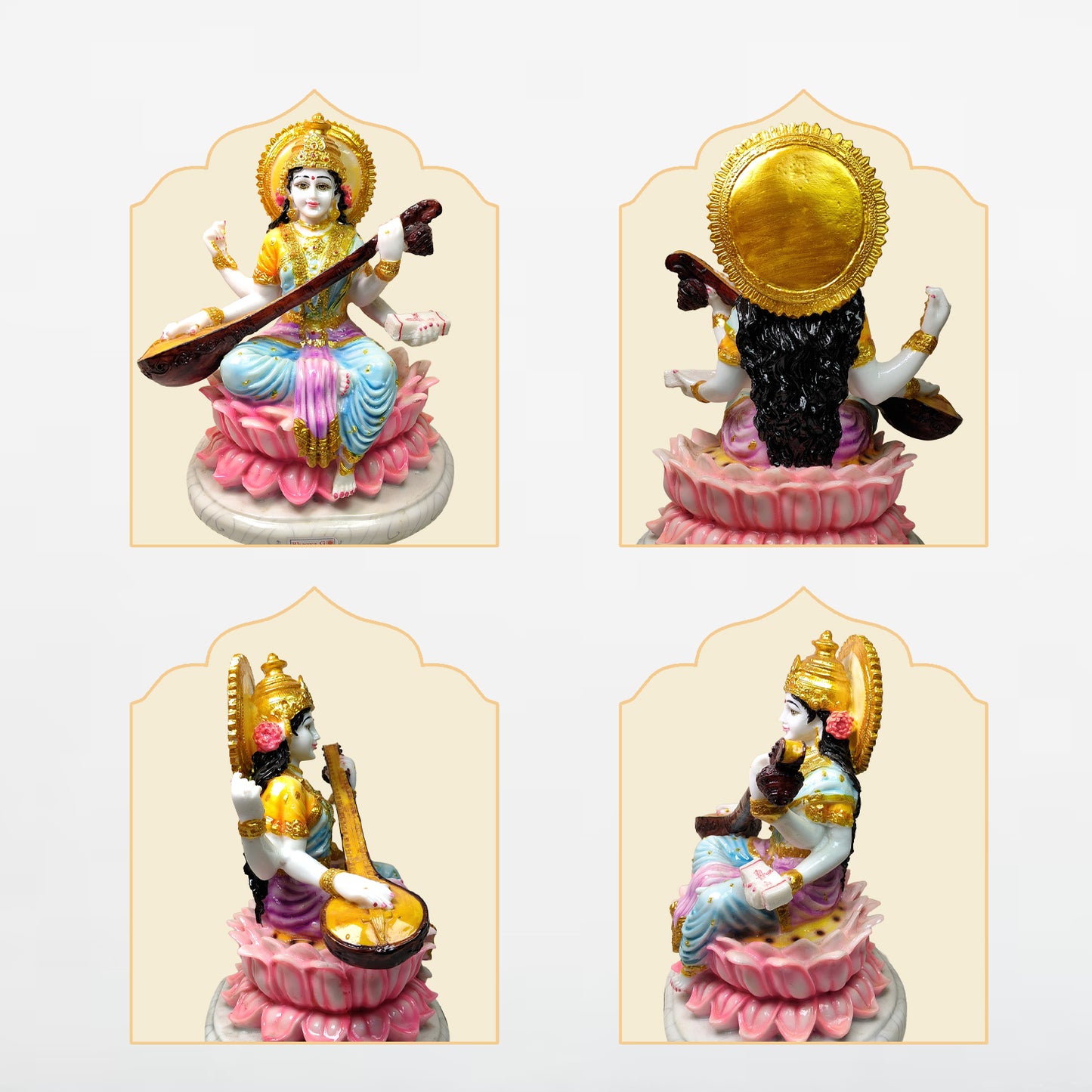 Divine Saraswati Mata Idol -Marble Dust