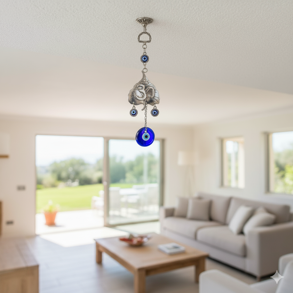 Om Leaf Evil Eye Hanging