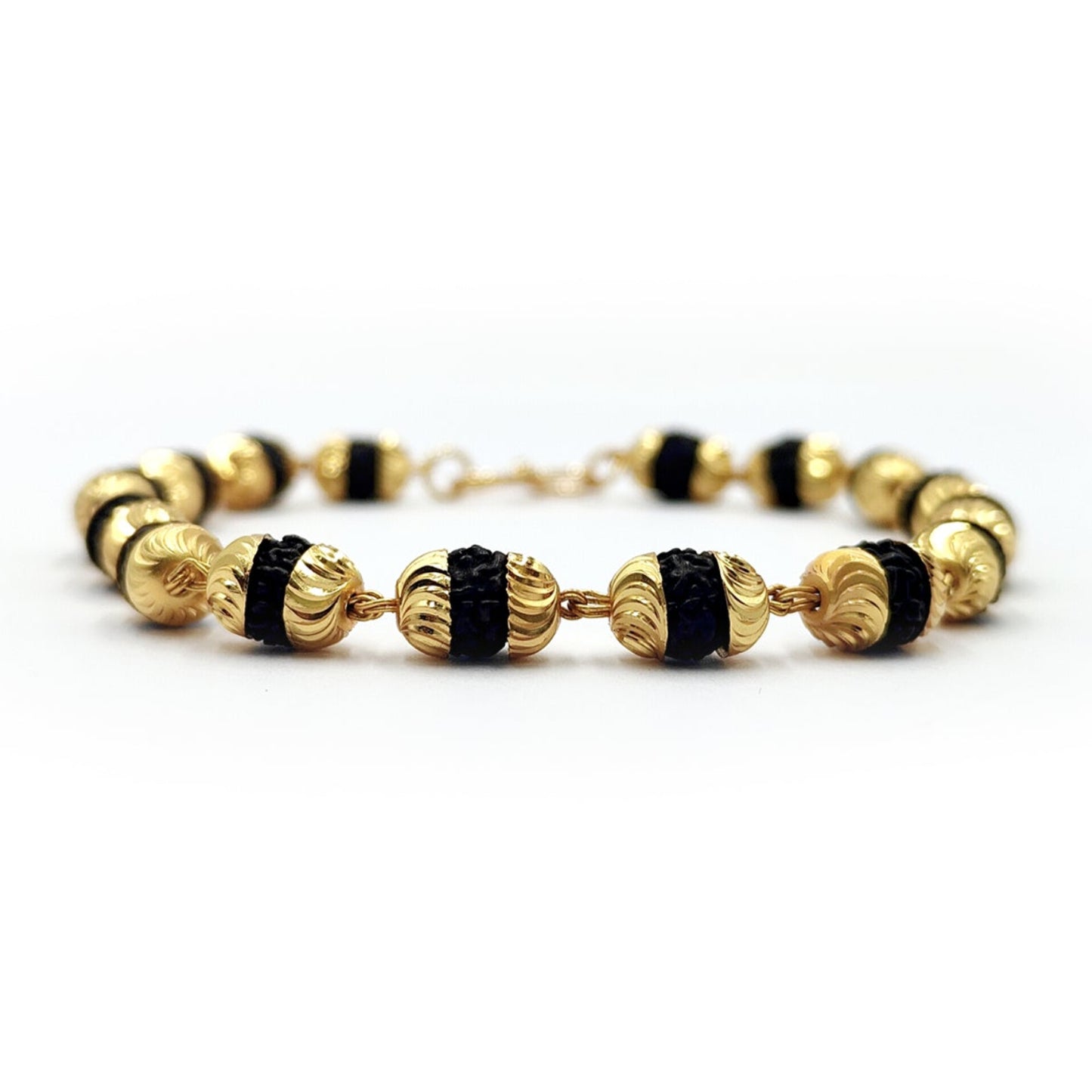 Gold Plated Black Grace Rudraksha Bracelet
