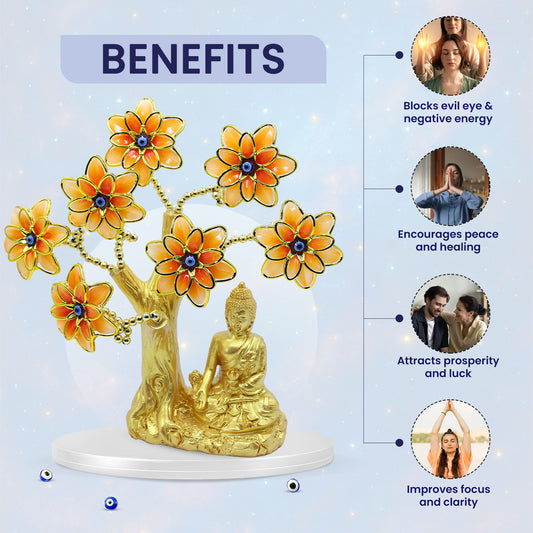 Golden Lord Budda Evil Eye Tree