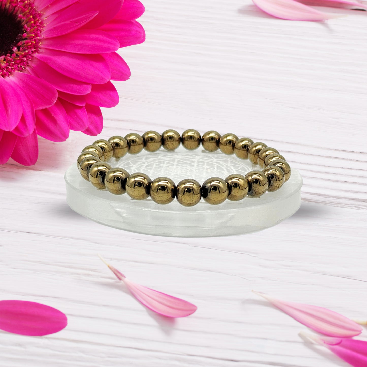 Golden Pyrite Wealth Bracelet - (8mm)