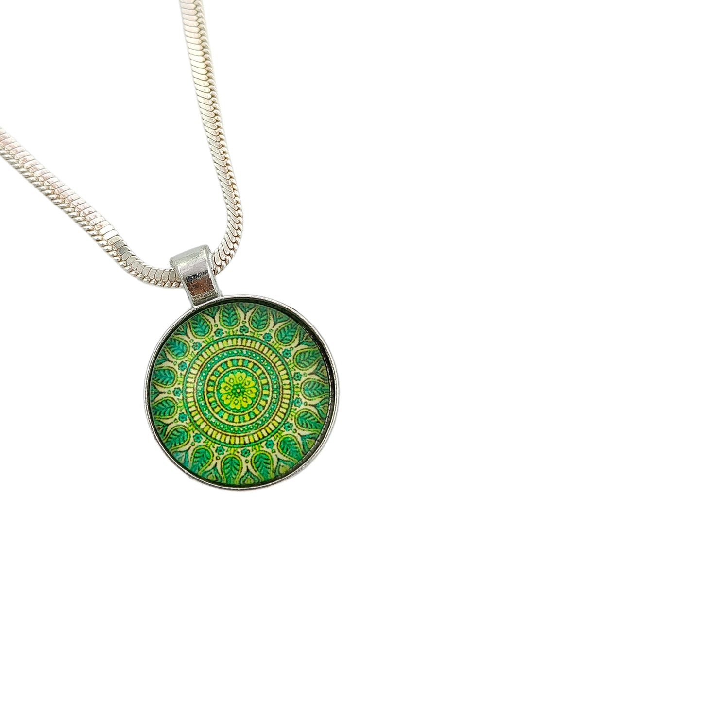 Green Mandala Crystal Pendant