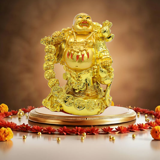 Laughing Buddha with Coin Line