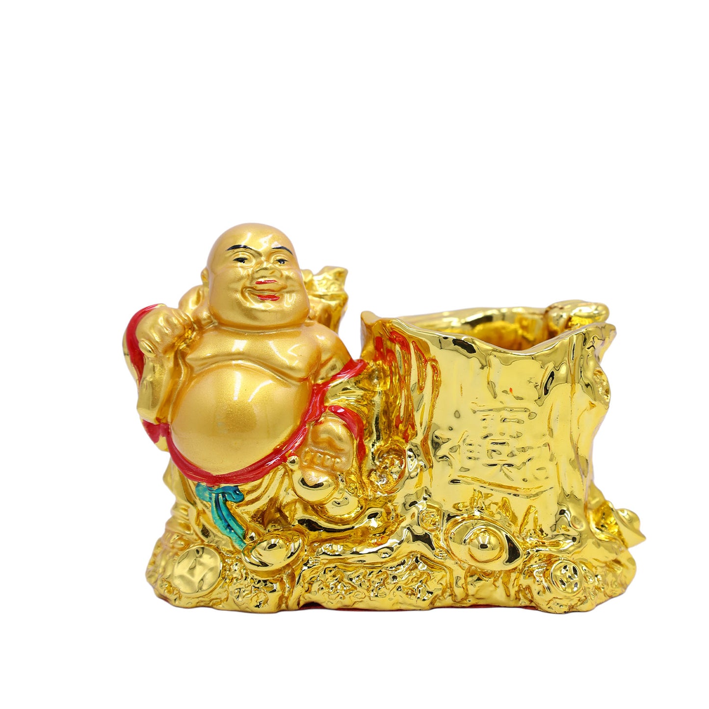 Laughing Buddha with Pan Stand