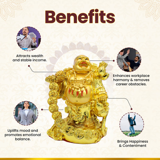 Laughing Buddha with Coin Line