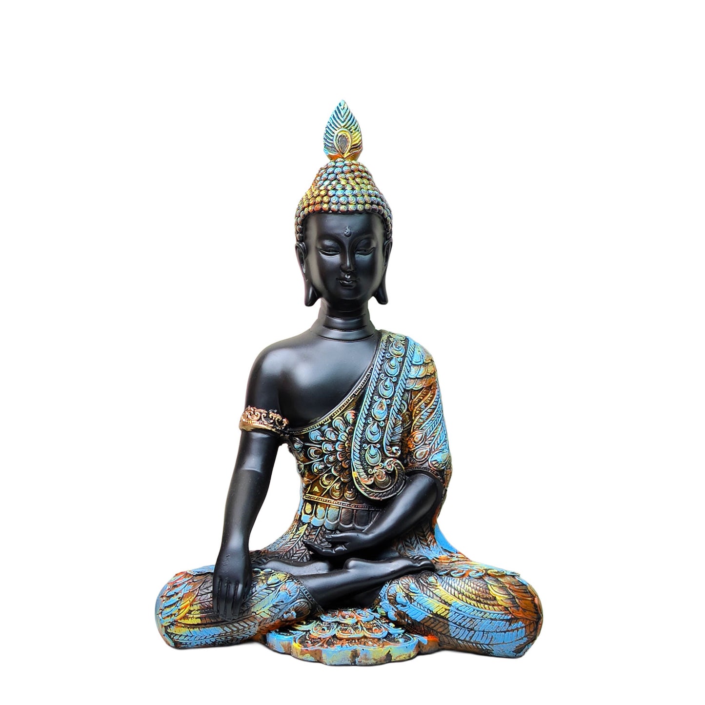 Meditating Gold Lord Buddha Idol 13 inch