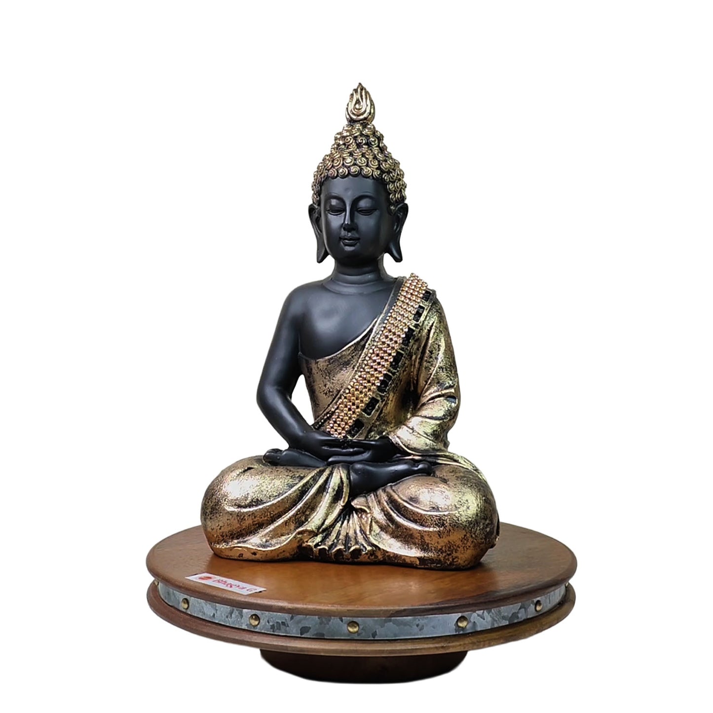 Meditating Gold Lord Buddha Idol 11 inch
