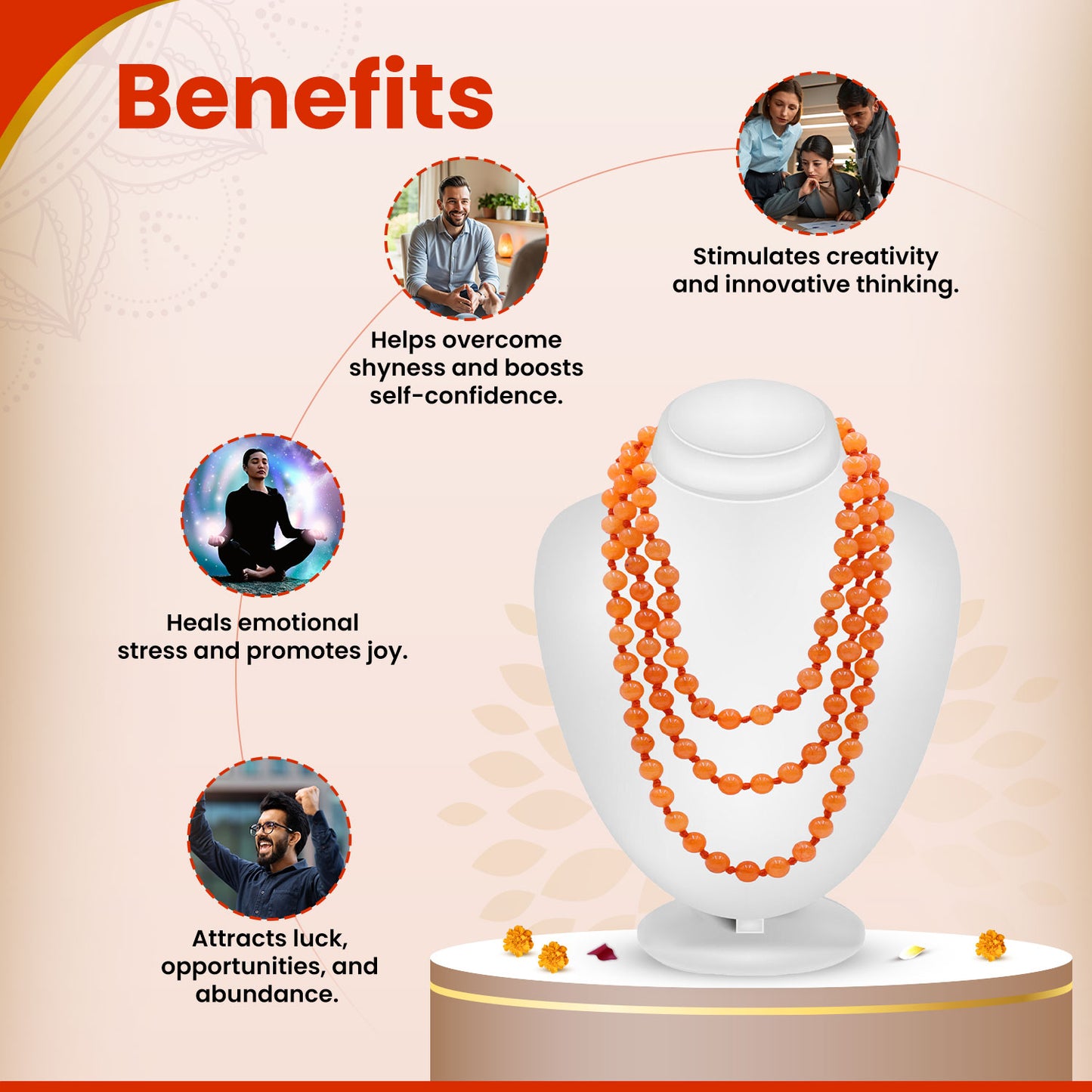 Orange aventurine Mala