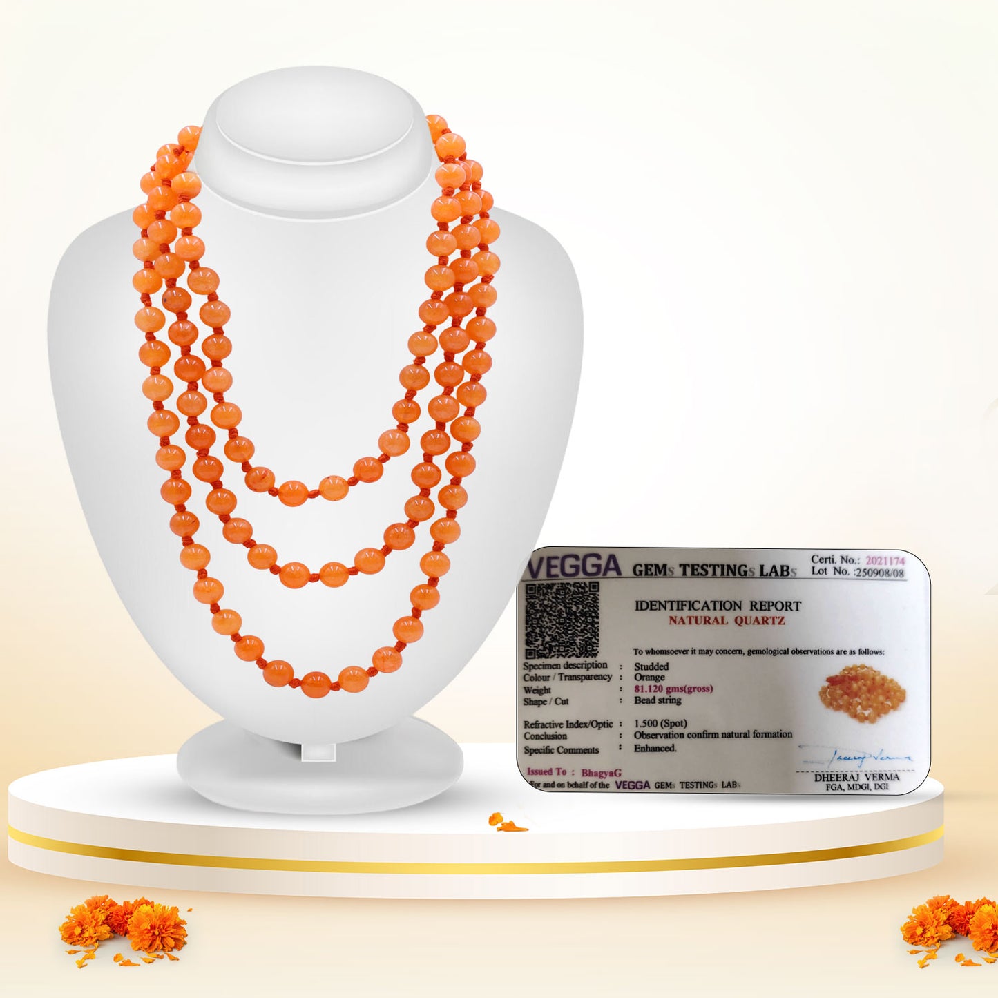 Orange aventurine Mala