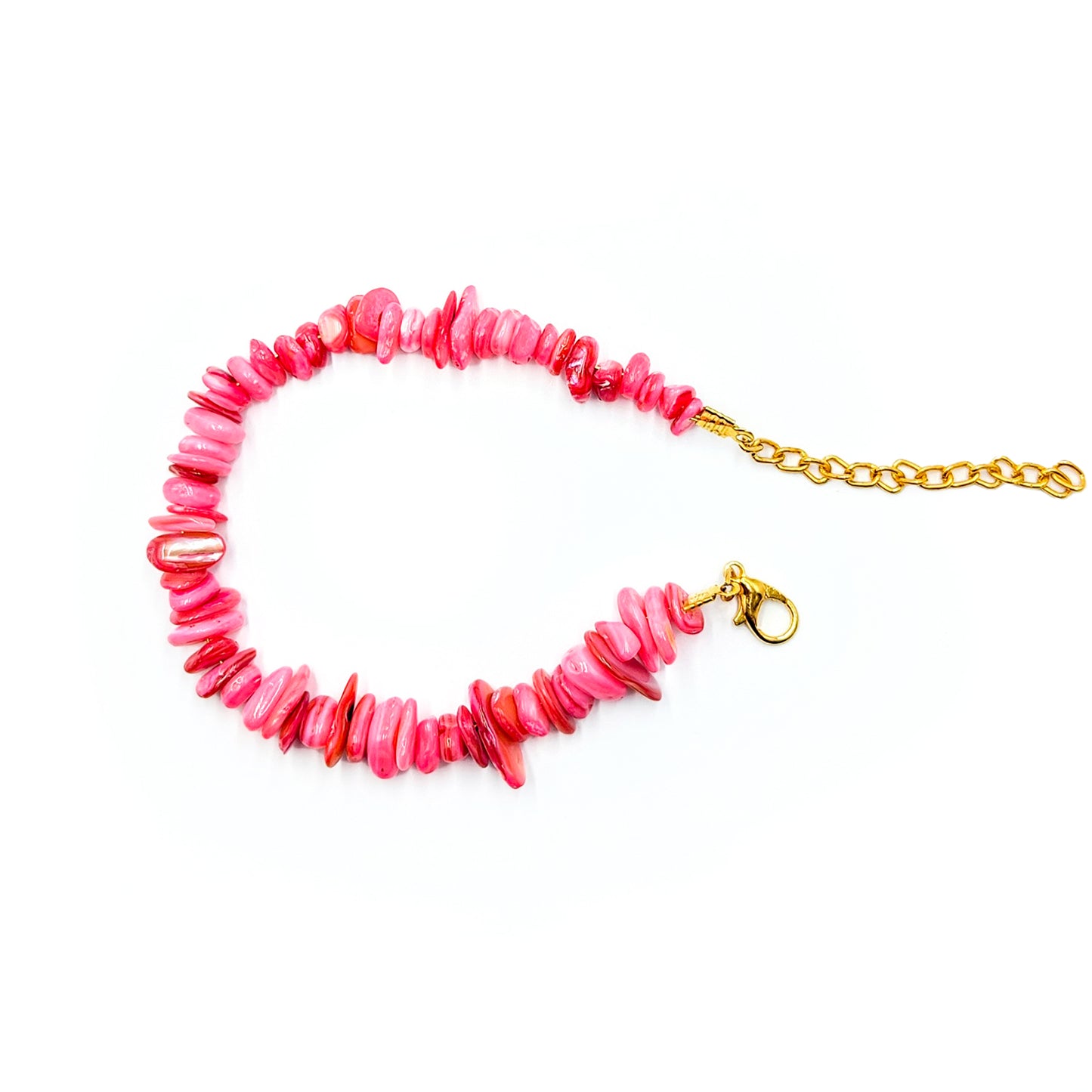 Pink Mother of Pearl Chips Bracelet