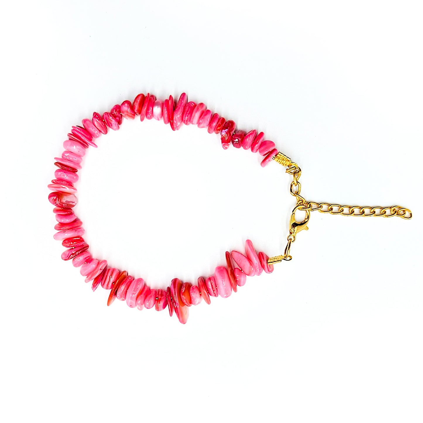 Pink Mother of Pearl Chips Bracelet