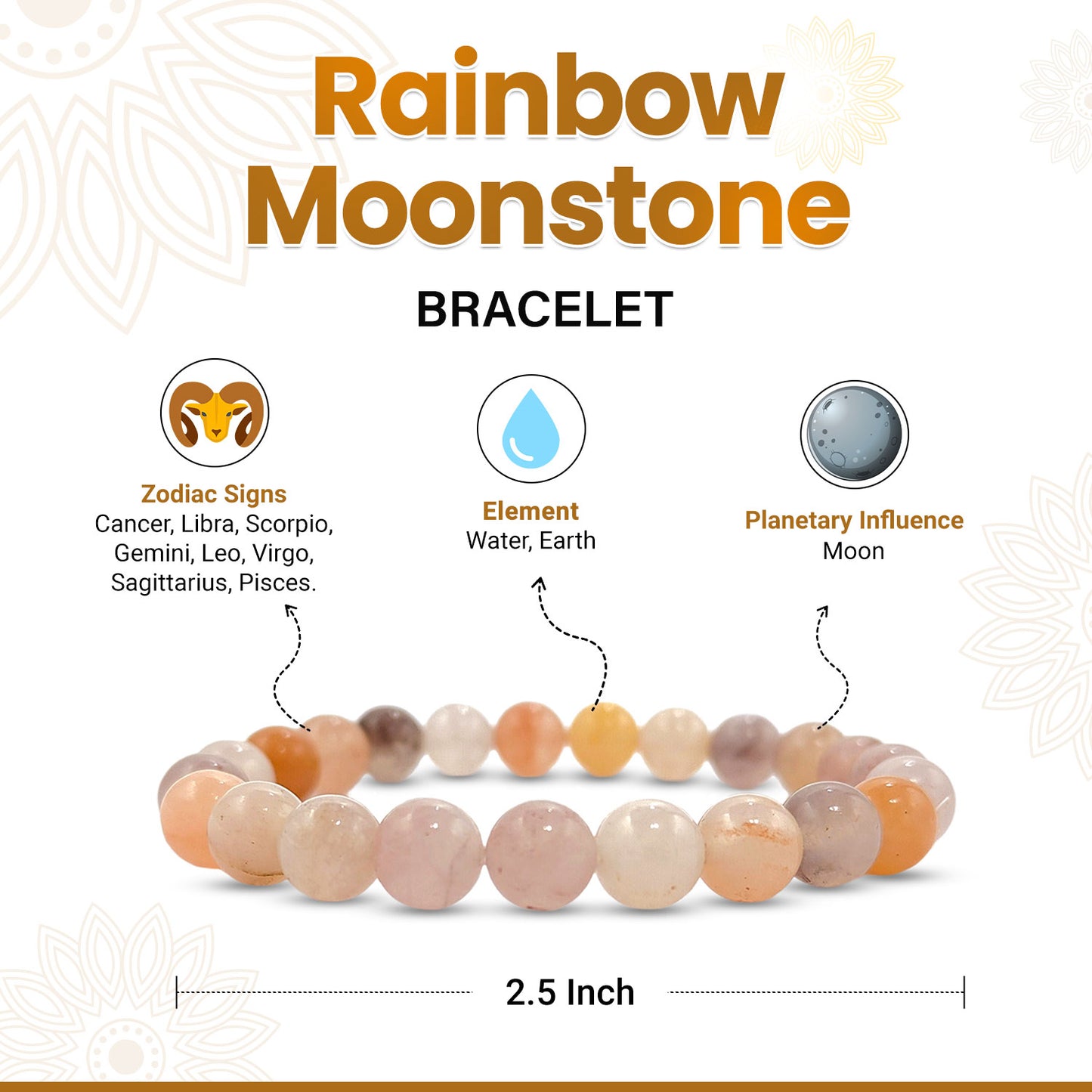 Rainbow Moonstone Bracelet