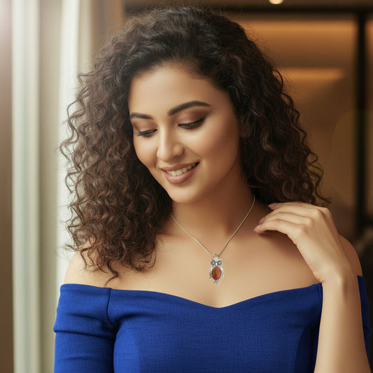 Red Jasper Owl Pendant