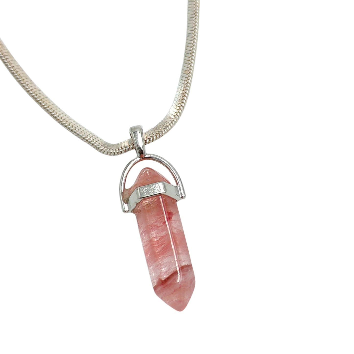 Ruby Quartz Crystal Candle Pendant