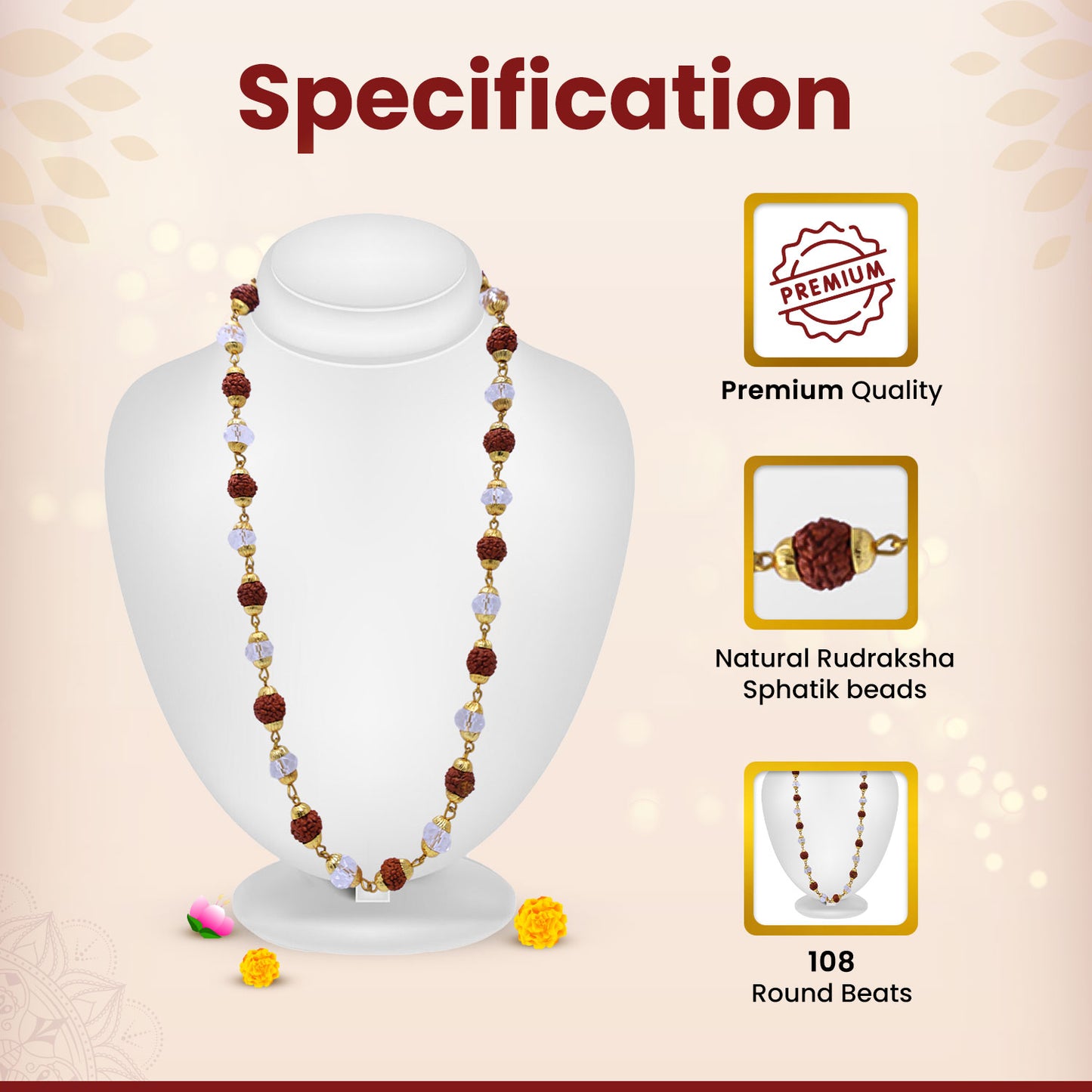Rudraksha Sphatik Mala
