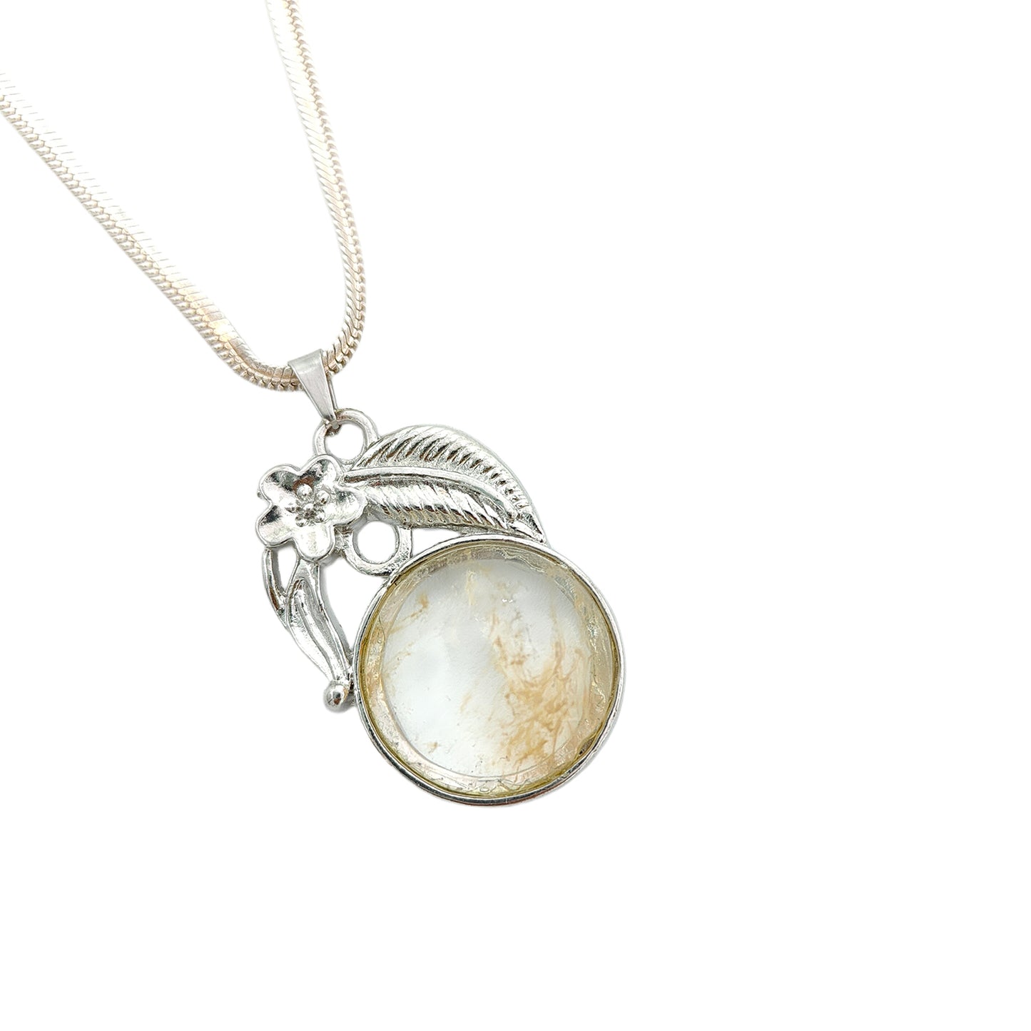 Rutile Crystal Round Pendant