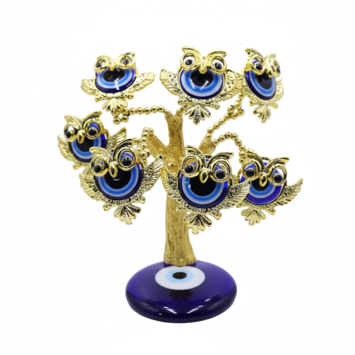 7 Golden Owl Evil Eye Tree