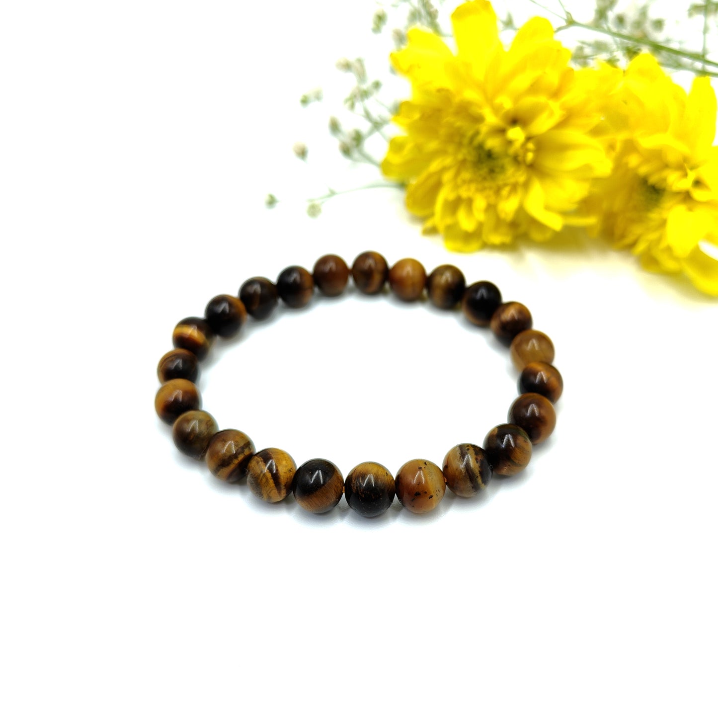 Tiger Eye Bracelet For Willpower & Protection-(8mm)