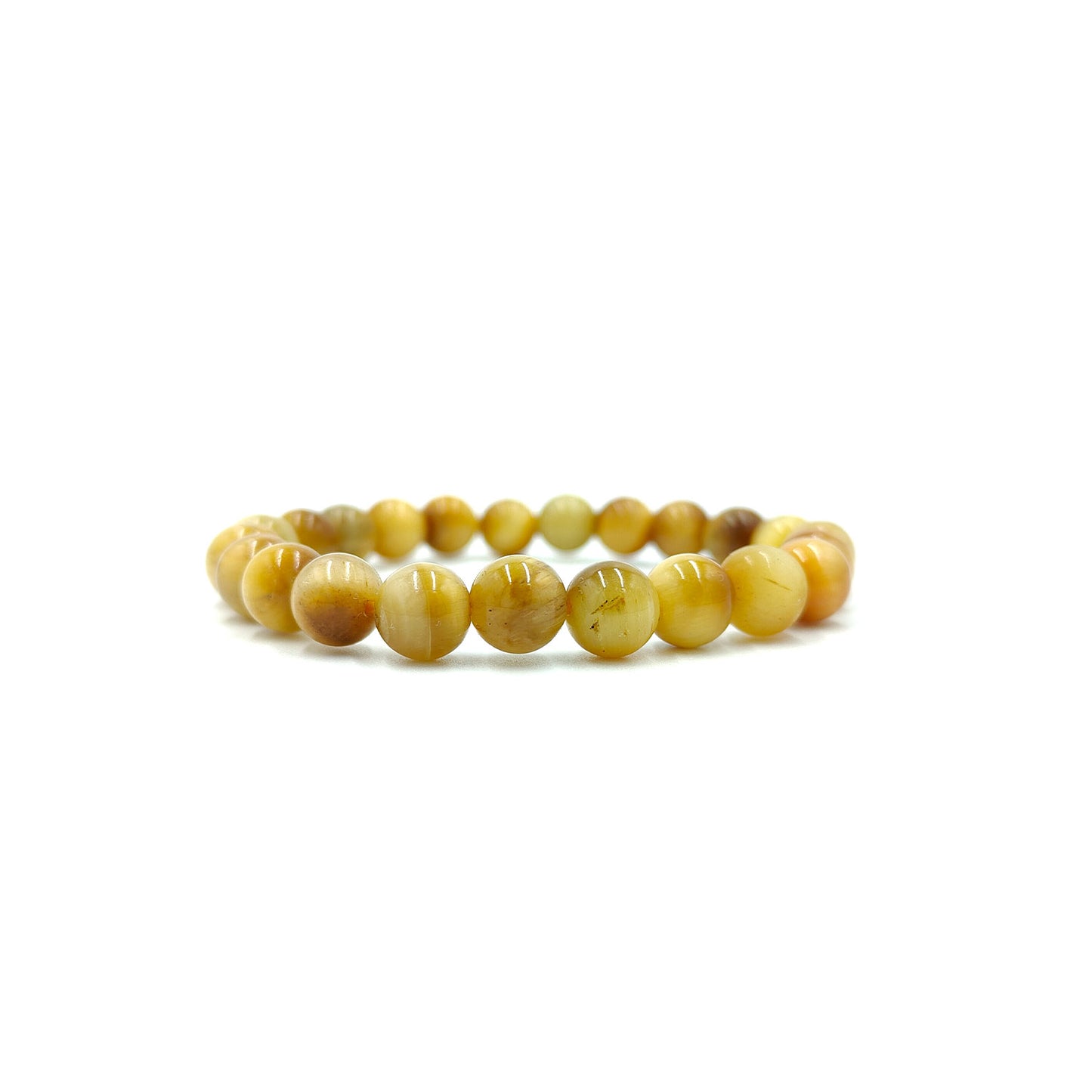 Yellow Cats Eye Bracelet for Bring Wealth & Prosperity-(8mm)