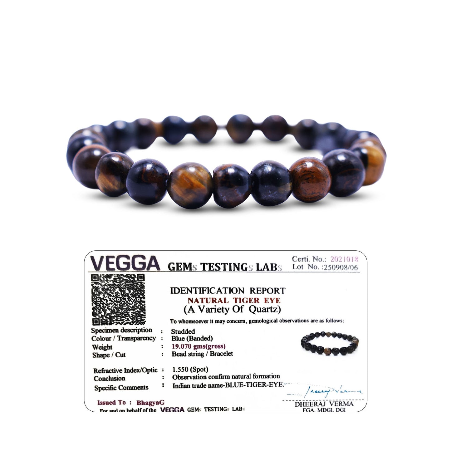 Blue Tiger Eye Bracelet