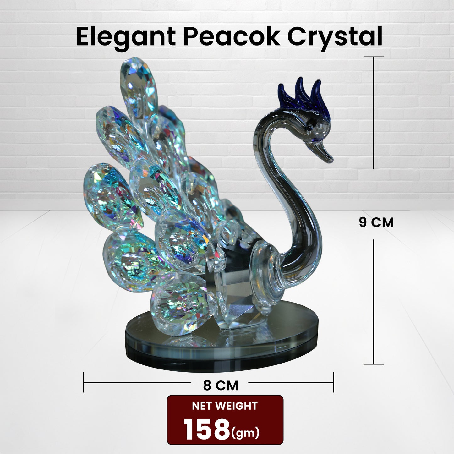Elegant Peacock Crystal