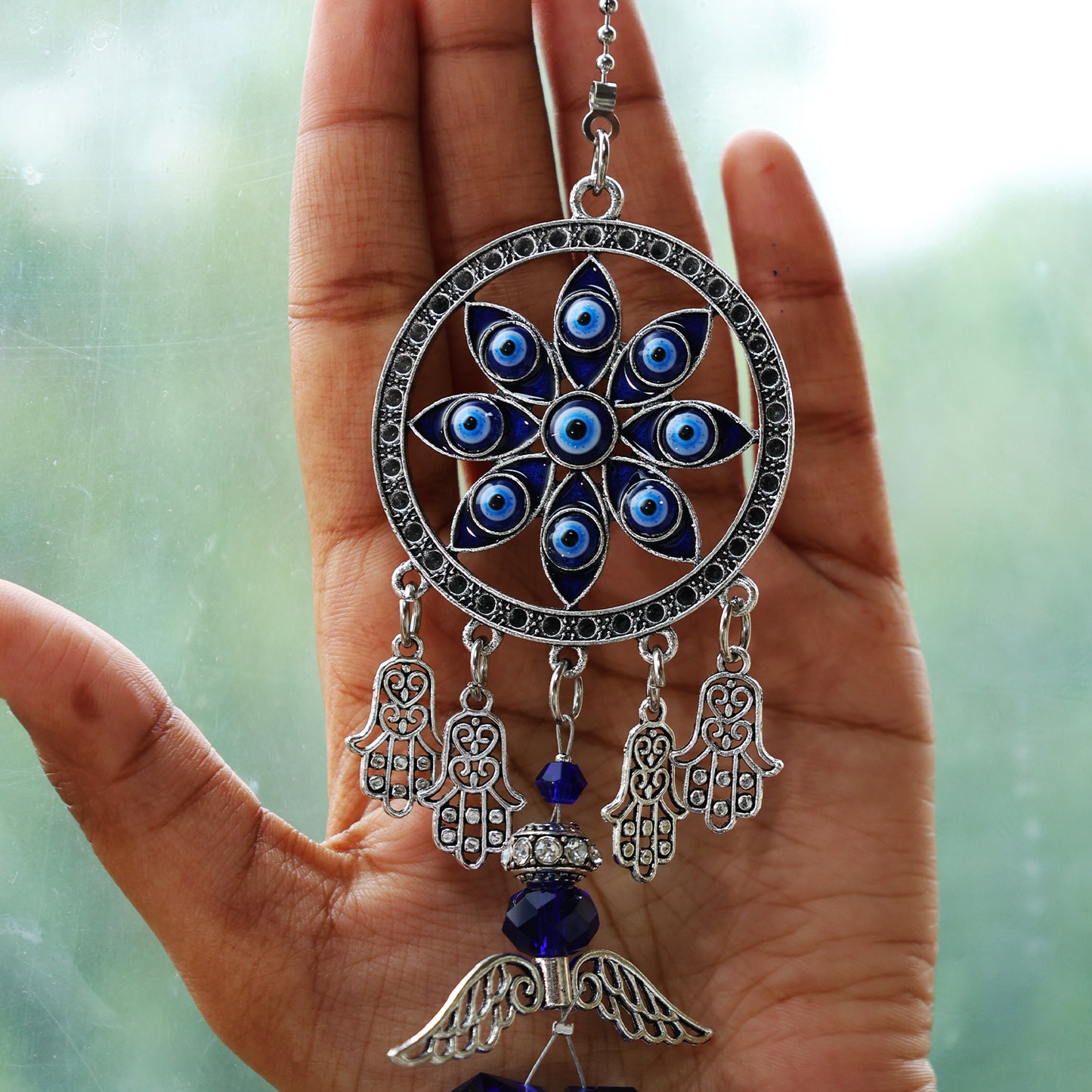 Evil Eye Wild Chime with Crystal Ball Hanging
