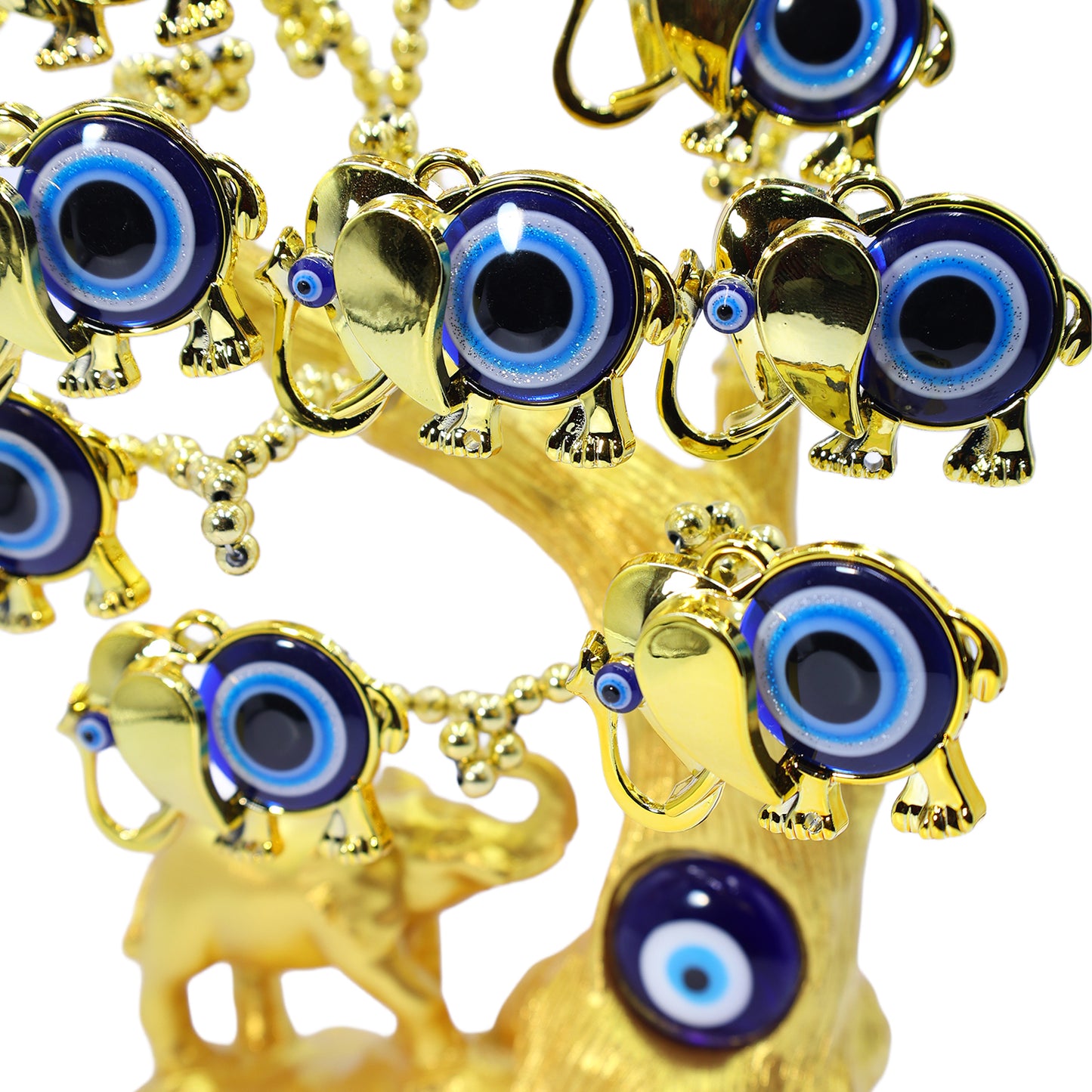 Golden Elephant Evil Eye Tree