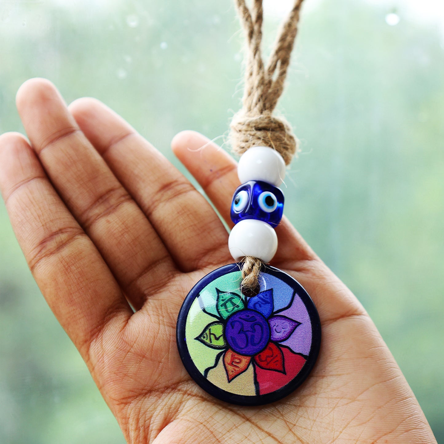 Om Seven Chakra Evil Eye Hanging
