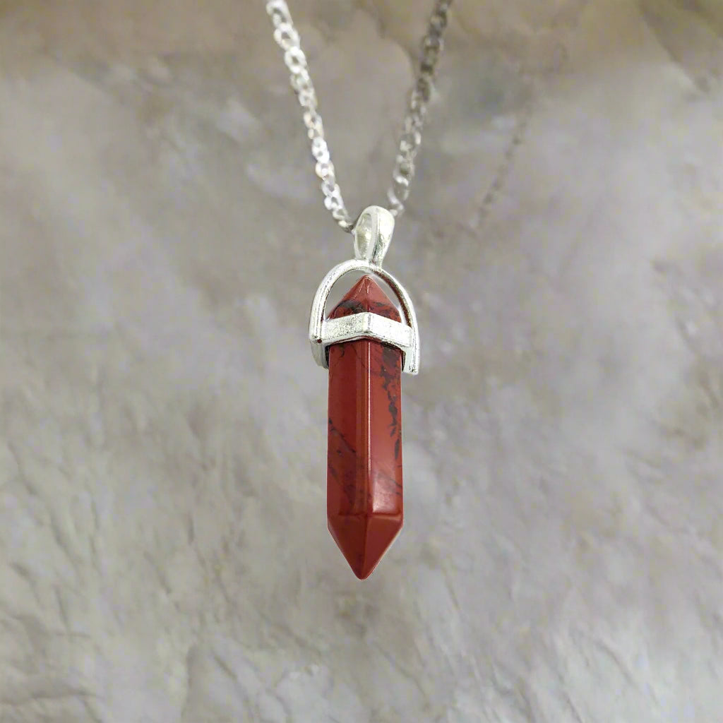 Red Jade Crystal Candle Pendant